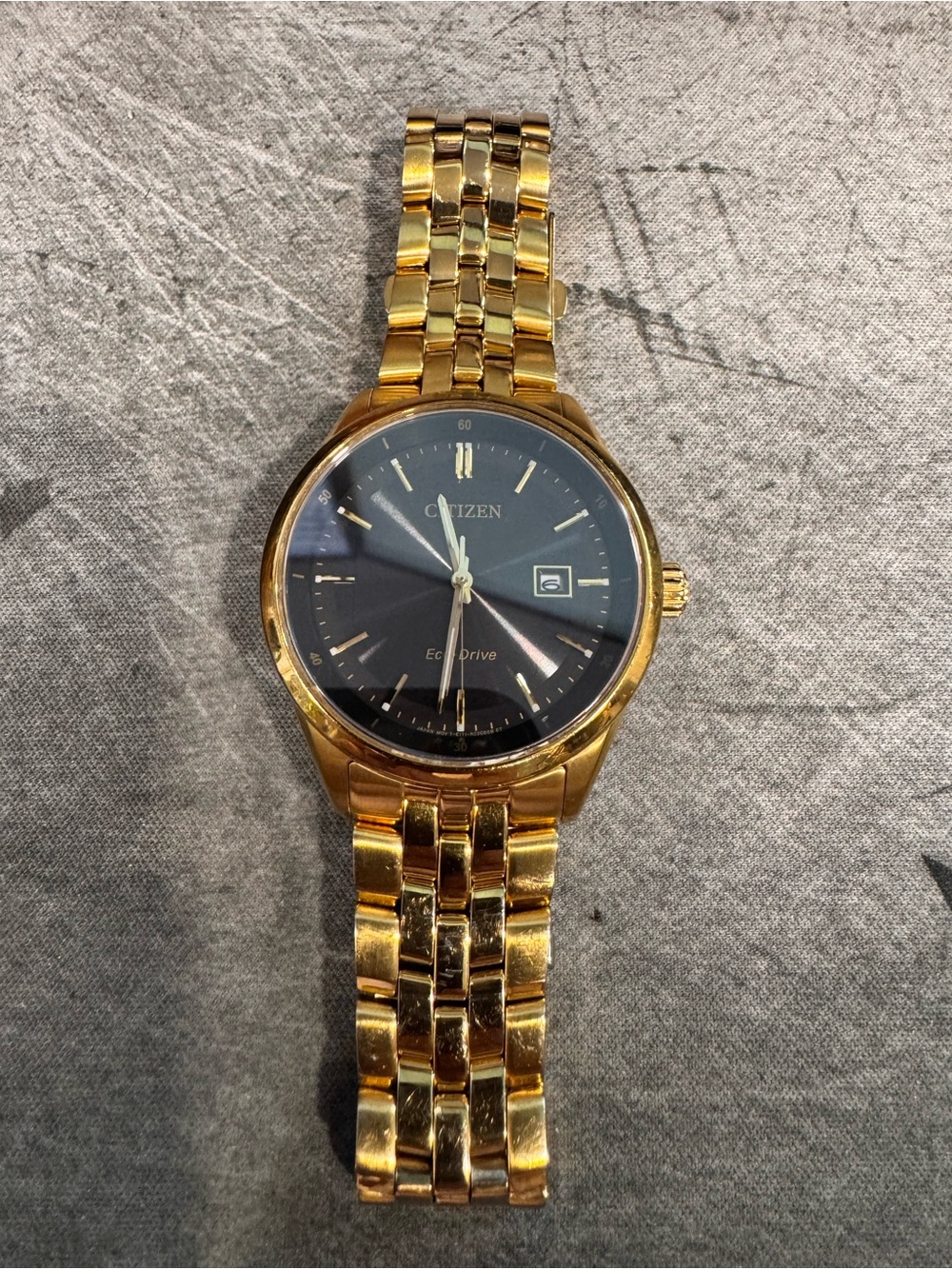 Citizen Gold-Tone Bracelet Watch with Black Dial